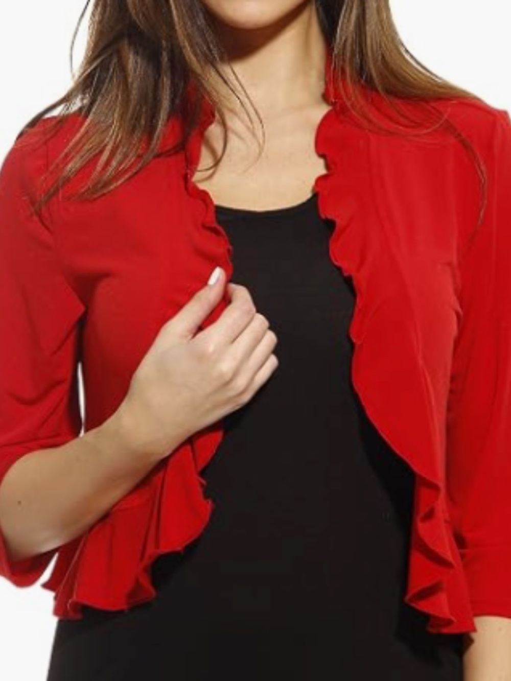 Shrug, Red Ruffle, Size M
